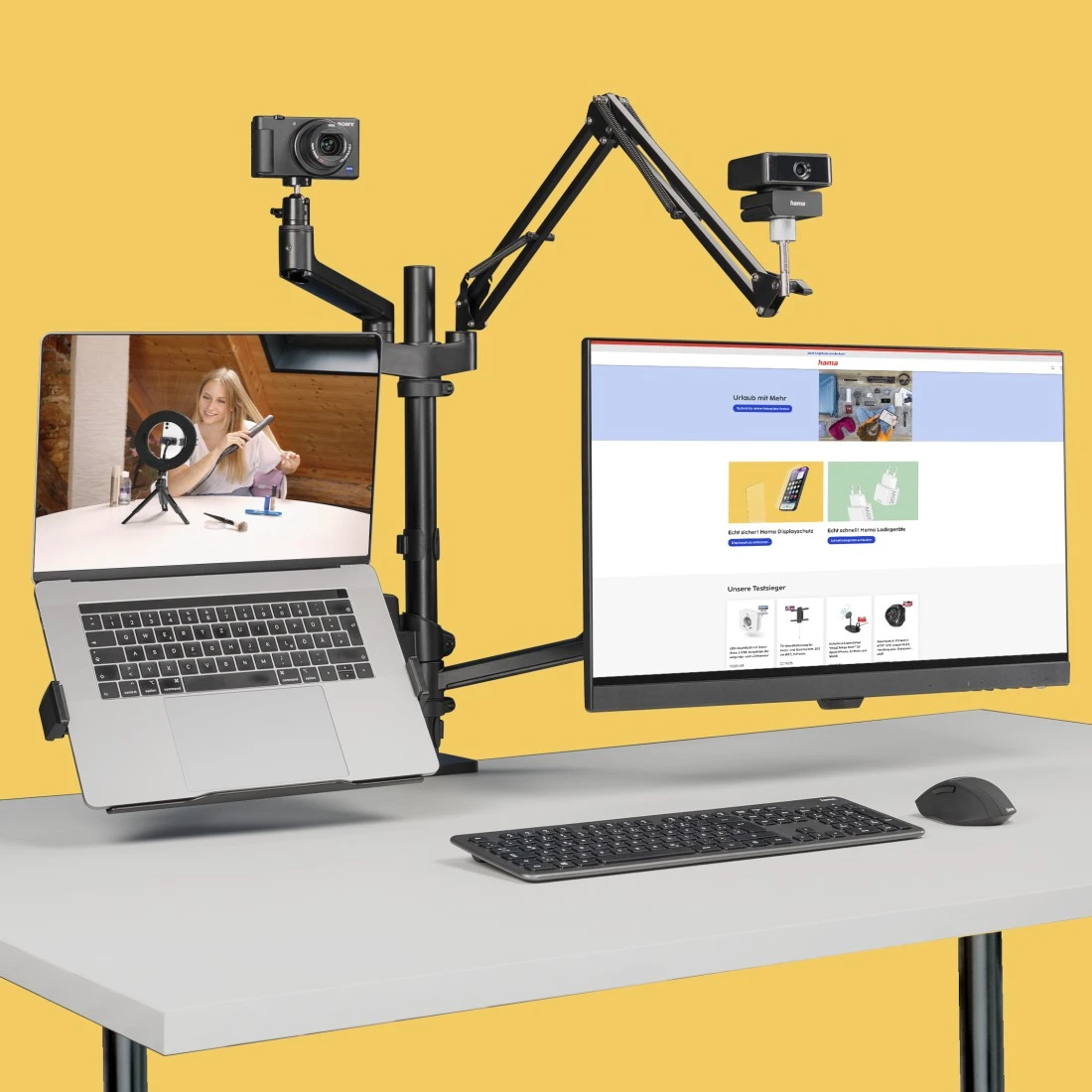 Monitor Halterung Mit 4 USB Ports - Höhenverstellbarer Ständer