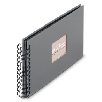 Spiral-Album "Fine Art", 24x17 cm, 50 schwarze Seiten, Steingrau