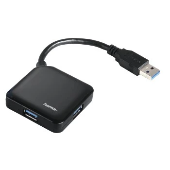 USB-3.0-Hub 1:4, bus-powered, Schwarz, Schachtel