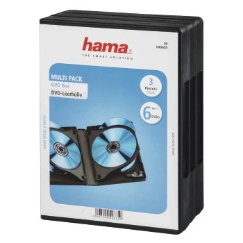 DVD-Leerhülle 6 Box, 3er-Pack, Schwarz