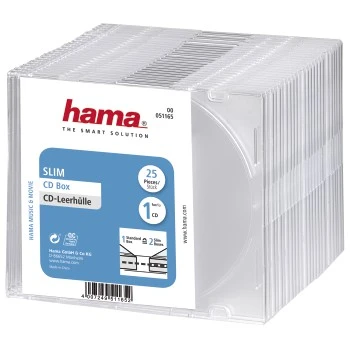 CD-Leerhülle Slim, 25er-Pack, Transparent