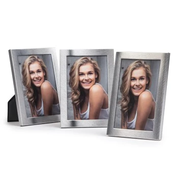 Cadre photo pour portrait "Davos", argent, 10 x 15 cm, pack de 3