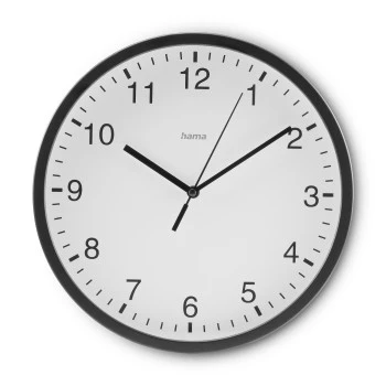 Wanduhr "Elba", Ø 25 cm, ohne Ticken, Schwarz