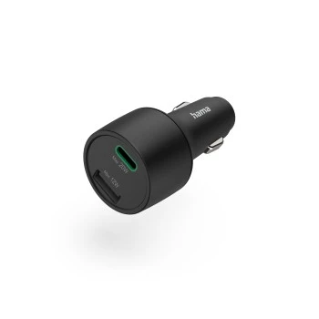 Auto-Schnellladegerät, 1x USB-C, 1x USB-A, PD, 32 W, Schwarz