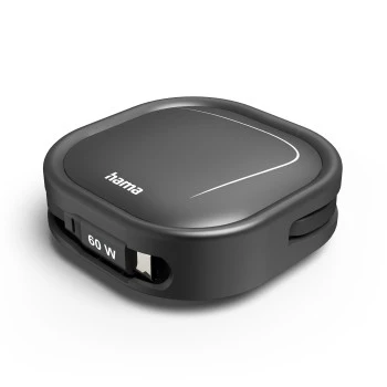 Ausziehbares Ladekabel, USB-C - USB-C, 60 W, 1m