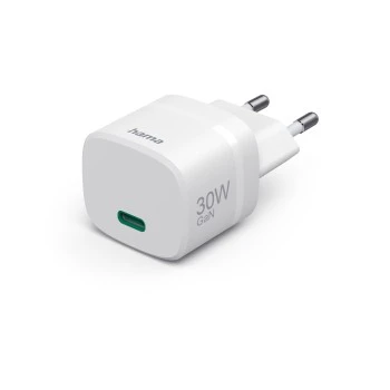 Fast Charger, GaN, USB-C, PD, Zero Standby, 30 W, white