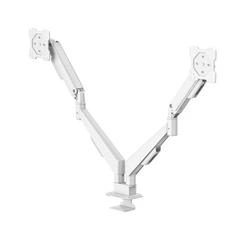 Monitorhalterung, 2 Monitore, Gasfeder, vollbeweglich, 17" - 35", Weiß