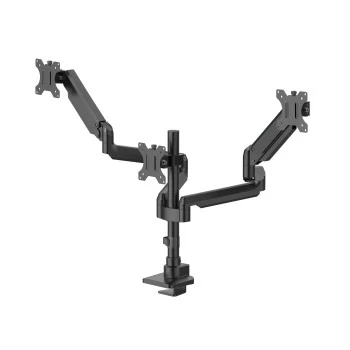 Support d’écran, 3 moniteurs, vérin gaz, ent. mobile, 17" - 32", noir