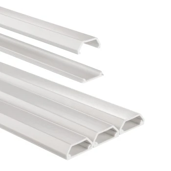 Kabelkanal, 3 Stück, selbstklebend, eckig, 100 x 2,1 x 1 cm, PVC, Weiß