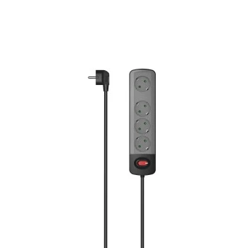 Listwa zasilająca 4 gniazda z wyłącznikiem 3680 W 1.5 m czarno-szara