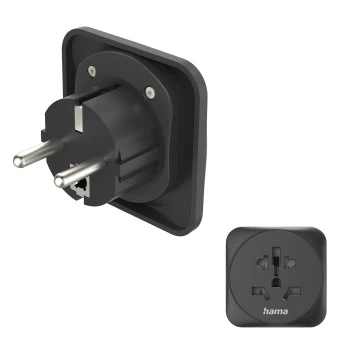 Adaptateur voyage type E et F, 3 pôles, univ., monde vers Europe, nr