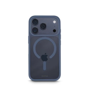 “Frame Protect” Mob. Phone Case f. iPhone 17 Pro, Magnetic, Transp., blue