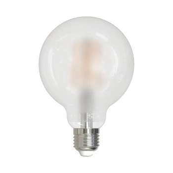 LED žárovka s vláknem, E27, 806 lm nahrazuje 60 W, Globe G95, matná, teplá bílá