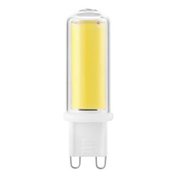 LED lampa, G9, 600 lm nahrazuje 48W, zásuvková patice, čirá, teplá bílá
