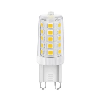 LED lampa, G9, 320 lm nahrazuje 30 W, paticový konektor, čirá, teplá bílá, stmívatelná