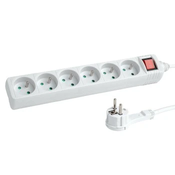 Listwa zasilająca 6 gniazd z wyłącznikiem 3 m biała